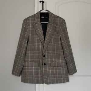 Zara plaid/checked oversized blazer